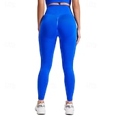 abordables Leggings y mallas de yoga-Mujer Leggings Capri Mallas Leggings de Yoga Control de barriga Alta cintura Gimnasio Rutina de ejercicio De Deporte Prendas de abajo Color sólido Negro Blanco Azul Otoño Deportes Ropa de Deporte