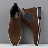 abordables Botas del Chelsea-Botines Chelsea marrones clásicos para hombre con paneles laterales elásticos: calzado urbano moderno para el trabajo, citas nocturnas y ocasiones semiformales.