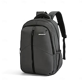 preiswerte College-Rucksäcke-Schwarzer Laptop-Rucksack für Herren für Arbeit und Schule – wasserdichte, leichte Business-Tasche mit Reißverschlusstasche vorne und gepolsterten Riemen