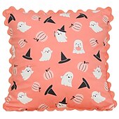 お買い得  装飾用クッションカバー-ハロウィン用枕カバー1枚、ゴースト幾何学模様、カジュアルスクエアジッパー、伝統的クラシック