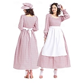 economico Pioniere / XIX secolo-19° secolo anni 1800 Vecchio West Costume Cosplay Abito da prateria Set cuffia e grembiule Pioniere Floreale Per donna Halloween Carnevale Giornata mondiale del libro Vestiti per eventi scolastici