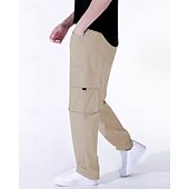 economico Pantaloni cargo-Per uomo Pantaloni Cargo Pantaloni Elastico in vita Coulisse Multi-tasche Semplice Mimetico Indossabile All&#039;aperto Quotidiano Campeggio &amp; Escursionismo Moda Classico Nero Verde militare