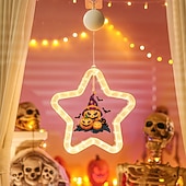 levne Halloween v interiéru-1 ks 27,6 cm halloween netopýr duch čaroděj klobouk dýně černá kočka netopýr přísavka led přísavka okenní světlo párty okno vnitřní atmosféra dekorativní světlo aaa baterie box teplé světlo běžící