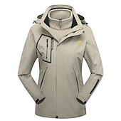 cheap Fleece &amp; 3 in 1 Jackets-Women&#039;s Hiking 3-in-1 Jackets Ski Jacket Hiking Fleece Jacket Winter Outdoor Thermal Warm Windproof Lightweight Wear Resistance Outerwear Winter Jacket Trench Coat Skiing Fishing Climbing Black Ivory
