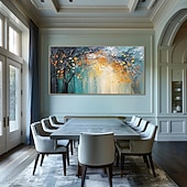 billiga träd oljemålningar-handgjord oljemålning på duk väggkonst dekoration modern abstrakt skogslandskap för vardagsrum heminredning uppspänd ram hängande målning/rullad duk (utan ram)