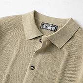 billiga cardigan tröja för män-Herr Tröja Cardigan Tröja Ribbad Sticka Vanliga toppar Stickat Slät Vik-över krage Semester Mode Ledigt Dagliga kläder Kläder Vår &amp; Höst Khaki grön M L XL