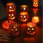 halpa Halloween sisätiloissa-1 kpl halloween-kurpitsan muotoinen led-elektroninen kynttilävalo sisä- ja ulkotiloihin juhla-makuuhuoneen ravintolan juhlava tunnelma koristevalo