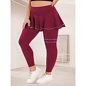 abordables Leggings lisos-Mujer Tallas Grandes pantalones Polainas Mallas De Deporte Longitud total Cintura Media Plano Bolsillos laterales 2 en 1 Confortable Levantamiento de tope Control de barriga Yoga Casual Diario Gris