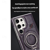 levne Pouzdra pro Samsung-telefon Carcasă Pro Samsung Galaxy S25 S24 S23 Ultra Plus Zadní kryt se stojánkem Magnetické Nárazuvzdorné Retro TPU PU kůže