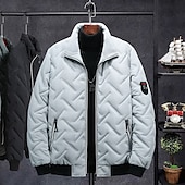 levne Fleece a 3 v 1 bundy-Pánské Puffer Jacket Zimní bunda Zima Venkovní Zahřívací Vrchní část oděvu Černá Zelená Šedá