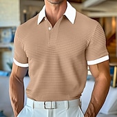 Pánské Golfová košile Vaflové pletené polo tričko Obchod Ležérní Klasický Krátký rukáv Módní Moderní Pevná barva Knoflíky Léto Jaro Žlutá Námořnická modř Khaki Světle modrá Golfová košile levne Pánské klasické polo-Pánské Golfová košile Vaflové pletené polo tričko Obchod Ležérní Klasický Krátký rukáv Módní Moderní Pevná barva Knoflíky Léto Jaro Žlutá Námořnická modř Khaki Světle modrá Golfová košile