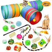 baratos Brinquedos Para Gatos-Bola Brinquedo com Penas Ratos e brinquedos de animais Túneis Squeak Toy com Amigo de Animal de Estimação Durável Exercício para animais de estimação Liberando Pressão Pet Training para Gatos