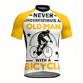 baratos Camisolas masculinas-Homens Camisa para Ciclismo Manga Curta Moto Camisa / Roupas Para Esporte Blusas com 3 bolsos traseiros Resistente a UV Secagem Rápida Zíper Frontal Tiras Refletoras Amarelo Esportes Roupa