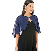 cheap Cape-Shawl and Wraps for Evening Dress Chiffon Shawls Wedding Shrug Guest Bridesmaid Cape Scarves for Womens
