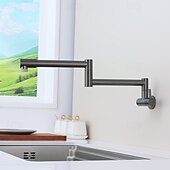 economico Rubinetti per lavello-Rubinetto da cucina - Monocomando un foro Nichel spazzolato / Acciaio inossidabile Bocca Standard / Riempitore di Pentole Montato a parete Moderno Contemporaneo Kitchen Taps