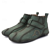 abordables Bottines-Bottines rétro faites main pour hommes avec fermeture velcro – bottes de marche décontractées et artistiques pour hommes créatifs et tenues urbaines de tous les jours