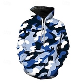 abordables sweats à capuche basiques pour hommes-Homme Sweat à capuche Rose Claire Rouge Bleu Roi Bleu Vert À capuche Camouflage Avec Poches Sport &amp; Loisir Quotidien Fête Polyester Streetwear Basique Occasionnel Printemps Automne Vêtement Tenue
