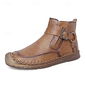 billiga Stövlar-Herr retro läderstövlar med spänne, bekväma loafers för vardagliga utflykter, bilkörning och höstmode