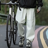 preiswerte Unterteile-Herren Cargohosen Wanderhosen Jogginghose Regenhose zum Wandern Winter Außen Normale Passform Wasserdicht Winddicht Unterteile Kordelzug Tasche Elastischer Bund Dunkelgrau Schwarz Camping / Wandern