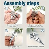 baratos Equipamento de Camping-Gancho dobrável de aço inoxidável 2 peças, gancho multifuncional resistente com 4 garras, uso universal durável para mochilas de acampamento e caminhadas