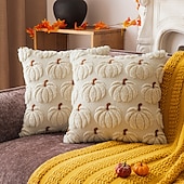 cheap Throw Pillows,Inserts &amp; Covers-1 pcs Halloween Toss Pillow Cover, Pumpkin Boho Casual Square Zipper Traditional Classic