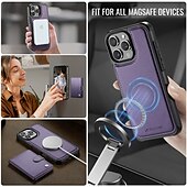 お買い得  iPhone用ケース-電話 ケース 用途 iPhone 16 Pro Max プラス iPhone 15 14 Pro Max Plus iPhone 16e バックカバー スタンド付き 磁石バックル ワイヤレス充電をサポート レトロ風 TPU PUレザー
