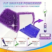 abordables Les fournitures de nettoyage-Lot de 4/6 tampons de nettoyage amovibles – Recharges de balais en fibres synthétiques lavables et réutilisables violettes, idéales pour le nettoyage de la maison, la cuisine et la rentrée scolaire