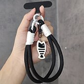 billiga Telefonlinor och handledsremmar-nytt mode katt fiskbenshänge hängande rep kort handledsflätat rep turist bergsklättring handrep