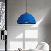 economico Luci a sospensione-Lampada a sospensione in ceramica blu Wabi, altezza 29 cm, luce bianca calda, attacco E26 e E27, catena regolabile
