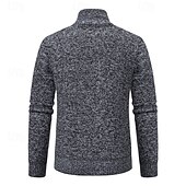 halpa miesten villapaita-Miesten Neulepusero Joustin Neuloa Tavalliset topit Kudottu Tiukka Tavallinen Pystykaulus Neuleet Moderni nykyaikainen Kausaliteetti Arki-asut Vaatetus Syksy Talvi Viini Sininen L XL 2XL
