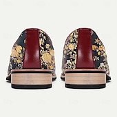 billiga Jacquard-skor-Herrloafers i jacquard med blommönster och tofsar för bröllop, bankett och formella evenemang