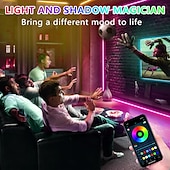 abordables Lampes encastrées led-Bande lumineuse LED pour téléviseur, rétroéclairage LED de 5 m, pour téléviseur de 45 à 75 pouces, synchronisation musicale avec fonction Bluetooth - Bande lumineuse RVB à changement de couleur pour