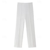 economico pantaloni eleganti da donna-Per donna Pantaloni Eleganti Gamba larga Pantaloni Moda Streetwear Lunghezza intera Vita Alta Semplice Elastico in vita Traspirabilità Confortevole Streetwear Abbigliamento quotidiano Uscire Nero