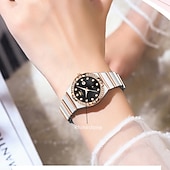 halpa Kvartsikellot-Uusi tyylikäs naisten ruusukultakotelo kvartsikello ipx7 vedenkestävyys ja luminous kalenterinäyttö rannekello arkielämään matkalle ystävänpäivälahja naisille