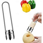 cheap Fruit &amp; Vegetable Tools-Fruit and Vegetable Corer Tool, Stainless Steel Fruite, Apple Core Remover with Ergonomic Handle, Red Bell Pepper Corer Tool for Vegetables Fruit Kitchen Gadget