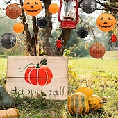 cheap Halloween-12Pcs Halloween Hanging Decorations Paper Lanterns Jack-O&#039;-Lantern Spider Skeleton Pumpkin for Indoor &amp; Outdoor Spooky Home Decor Party Supplies Props 12 &amp; 8 (Orange Black)