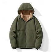 abordables Sudadera con capucha de vellón-Hombre Sudadera Sudadera con capucha y cremallera completa Sudadera con cremallera Chaqueta de lana Sudadera con capucha de lana Negro Rojo Azul Piscina Marrón Verde Trébol Con Capucha Plano