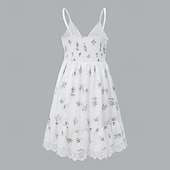 voordelige Boho-jurken-Dames Mini-jurk Bloemetjesjurk Slipdress Boho-jurk Jurk met print Modieus Modern Vakantie Feestdagen Uitgaan Normale pasvorm Bloem Mouwloos Spaghettibandjes Wit Zomer