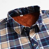 tanie flanelowe koszule-Męskie Codzienna koszula Koszula flanelowa Sprawdź koszulkę Zapinana na guziki koszula Czerwony Niebieski Długi rękaw Pled / Check Klapa Urlop Codzienne Przycisk w dół Odzież Moda Codzienny Wygodny