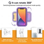 cheap Waterproof Phone Pouch-360 Rotatable Retractable Adjustable Shower Phone Case HolderAnti-fog HD &amp; sensitive screen Wall Mounted Phone Holder for Bathroom Mirror Bathtub KitchenShower Accessories for 4-7 Phones