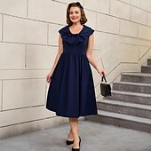 levne Šaty-Retro 50. léta Rockabilly Polední Šaty na šaty Flare šaty Větší velikosti Dámské Dovolená Párty a večer Retro tematická párty Dospělé Šaty Jaro léto
