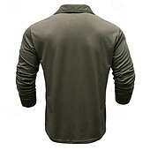 preiswerte Klassisches Poloshirt für Herren-Herren Golfshirt Golf Poloshirts Arbeit Lässig Revers Langarm Basic Modern Einfach Knöpfe Frühling Herbst Normale Passform Weiß Gelb Orange Armeegrün Grau Golfshirt