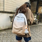 abordables Sacs à dos de Collège-Sac à dos dégradé esthétique pour adolescentes – cartable léger avec porte-clés canard mignon, cartable pastel doux pour la rentrée ou un usage quotidien