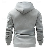 Недорогие Тактический худи-Муж. Толстовка Толстовка на пуговицах Толстовка из флиса Тактическая толстовка Черный Бордовый Темно синий Синий Хаки Капюшон Полотняное плетение Мульти карман