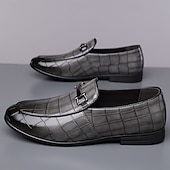 voordelige Loafers-Groene instappers met krokodillenmotief voor heren – casual zakelijke stijl, comfortabele schoenen van imitatieleer voor op kantoor en dagelijks gebruik