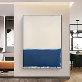 preiswerte Abstrakte Gemälde-handgemachtes modernes abstraktes Gemälde als Wandkunst – handgegossenes Pigmentgemälde, marineblau gerahmt, strukturierte Leinwand, blaues Ölgemälde für zeitgenössische Räume, Leinwandgemälde