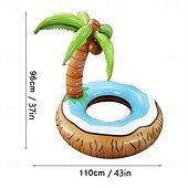 cheap Outdoor Activity-Unique Inflatable Pool Floats for Adult Coconut Pool Floaties for Adults Tiki Palm Tree Pool Float Big Tropical Pool Floats Hawaiian Luau Pool Party Decoration