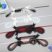economico Accessori per acconciature-Graziosa fascia per capelli con orecchie da coniglio in stile lolita – orecchie da coniglio con fiocco, fascia per capelli in stile lolita per cosplay, feste e accessori moda