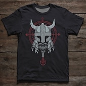 levne Vintage trička-Pánské 3D Viking Keltové Tričko Krátký rukáv tričko 3D tisk Tričkový Košile Viking Designové Párty ulice Ležérní Černá Šedá Léto Jaro Oblečení S M L XL XXL XXXL