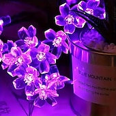 abordables Guirlandes lumineuses led-Guirlande lumineuse solaire en forme de cerisier, 12 m, 100 LED, luminaire décoratif d&#039;extérieur, idéal pour Noël, un mariage, une cour, un balcon ou une clôture, idéal pour Halloween